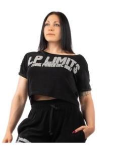 Crop Top LP Girls Stonewashed Towelling S Nero