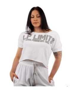 Crop Top LP Girls Stonewashed Towelling S bianco