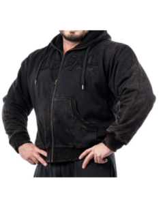 Felpa con cappuccio e zip pesante Devils 2.0 Pile Ottomix stonewashed L nero