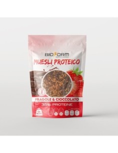MUESLI PROTEICO FRAGOLE E
CIOCCOLATO 400g cioccolato fragola
