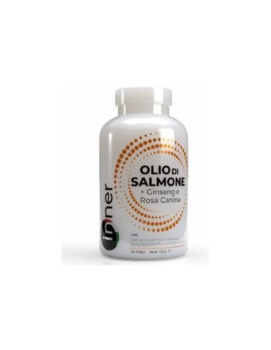 Olio di Salmone + Ginseng e Rosa Canina – Integratore di Omega 3 90cps